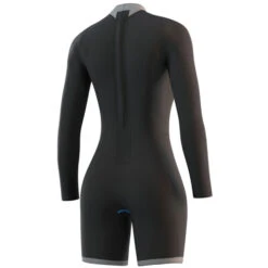 Mystic Womens Brand 3/2mm Longarm Shorty Wetsuit - Night Blue -AquaFit Shop 2021 Mystic Womens Brand 32 Longarm Shorty Wetsuit Night Blue 210322 449 04