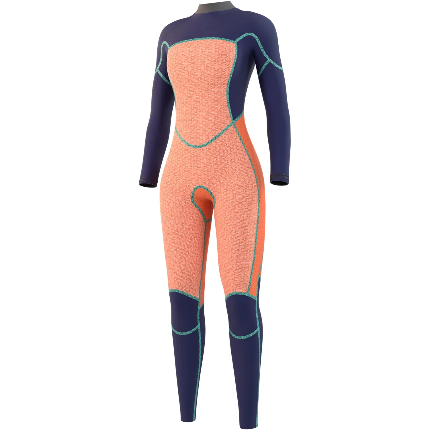 Mystic Womens Jayde 3/2mm Chest-Zip Fullsuit Wetsuit - Navy 5 Mystic Womens Jayde 3/2mm Chest-Zip Fullsuit Wetsuit - Navy - Image 3