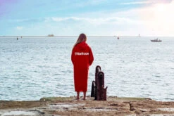 Northcore Beach Basha Pro 4 Season Changing Robe / Poncho - Red -AquaFit Shop Northcore Beach Basha Pro Red 4