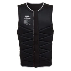 Mystic Outlaw Wake Boarding Front-Zip Impact Vest - Black -AquaFit Shop P2022 mystic outlaw wake boarding front zip impact vest black 220145 03
