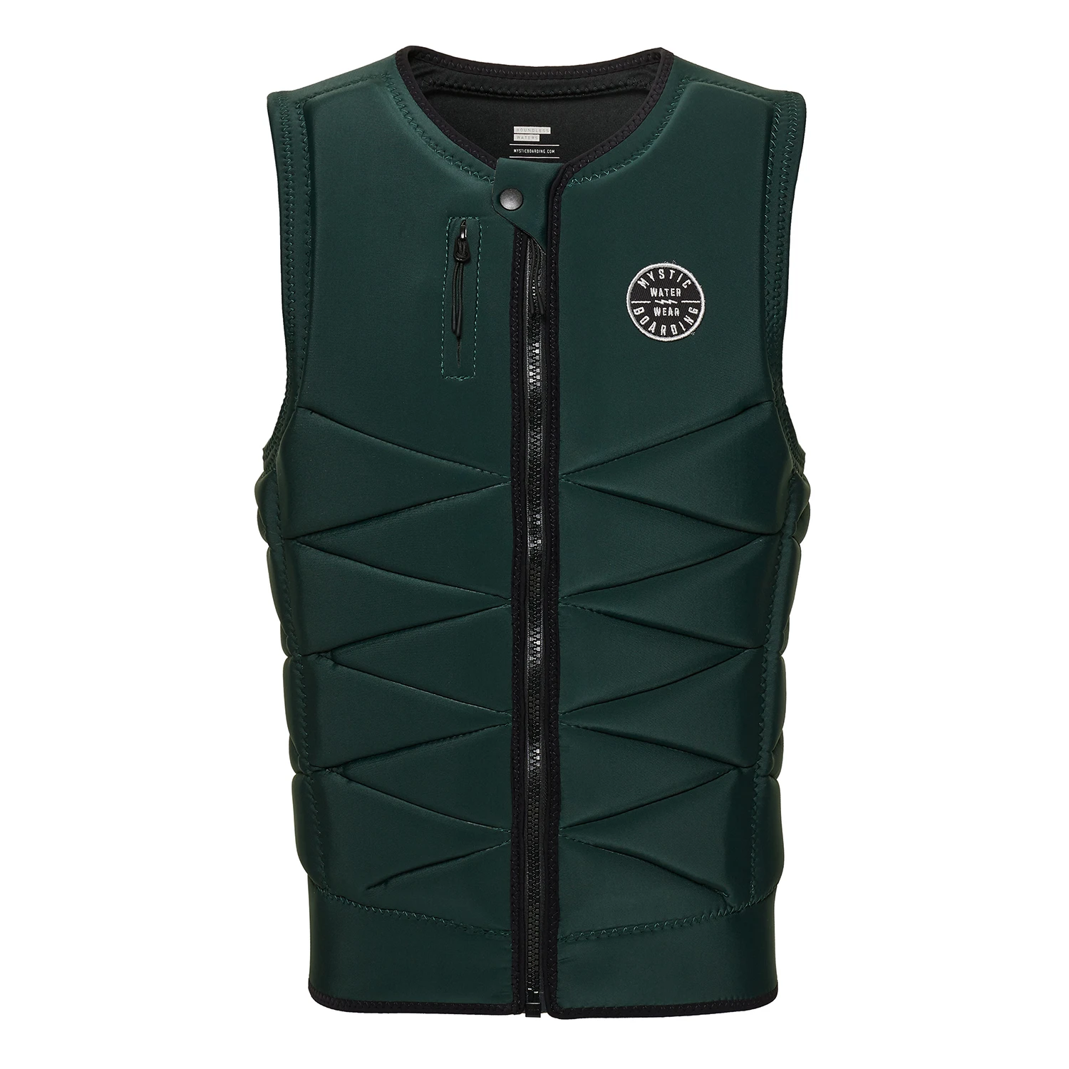 Mystic Outlaw Wake Boarding Front-Zip Impact Vest - Dark Leaf
