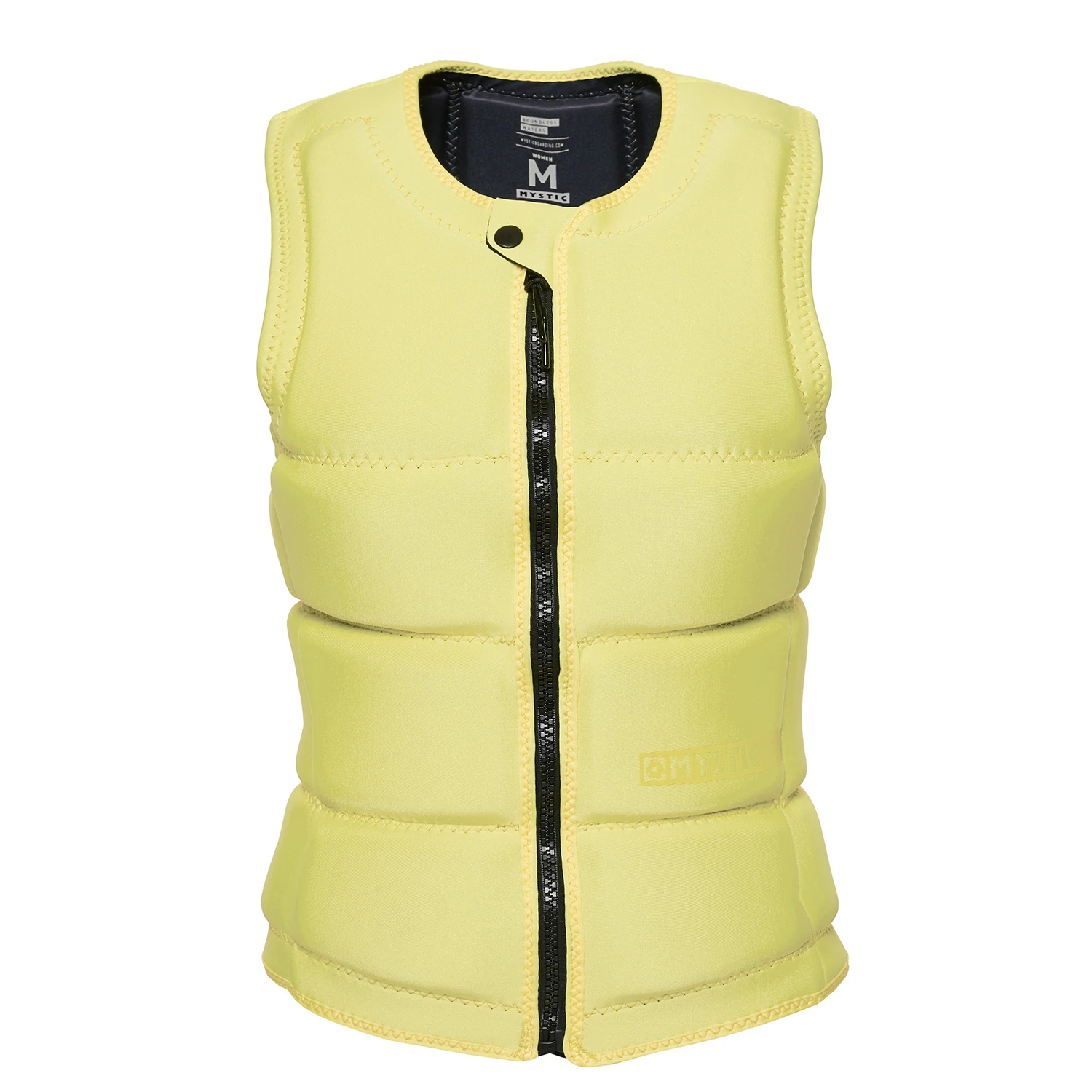 Mystic Womens Star Wake Boarding Front-Zip Impact Vest - Pastel Yellow