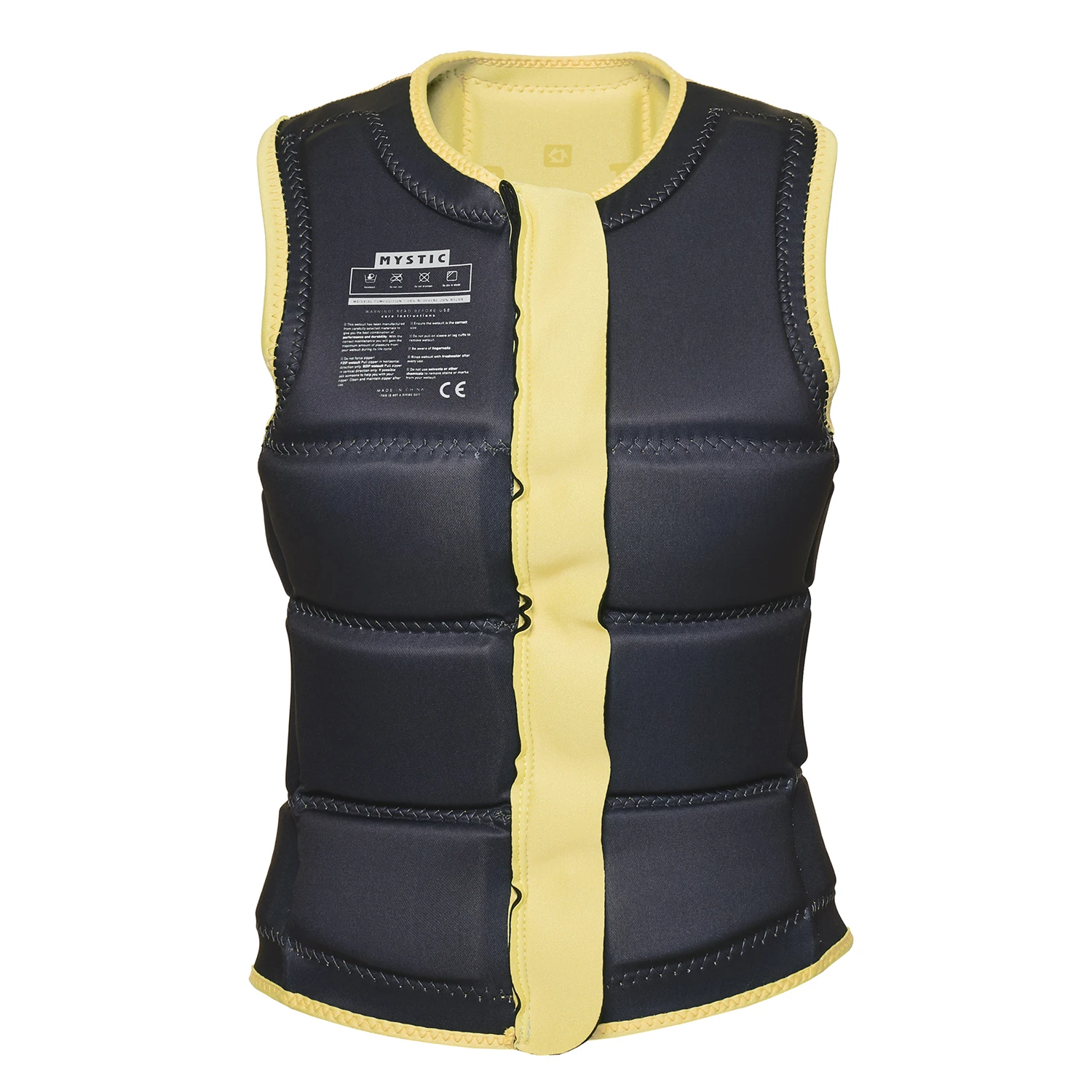 Mystic Womens Star Wake Boarding Front-Zip Impact Vest - Pastel Yellow - Image 3