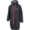 Zone3 Parka Poncho Changing Robe - Black/Red -AquaFit Shop Zone3 Poncho Parka Fleece Jacket Black Cutout Front